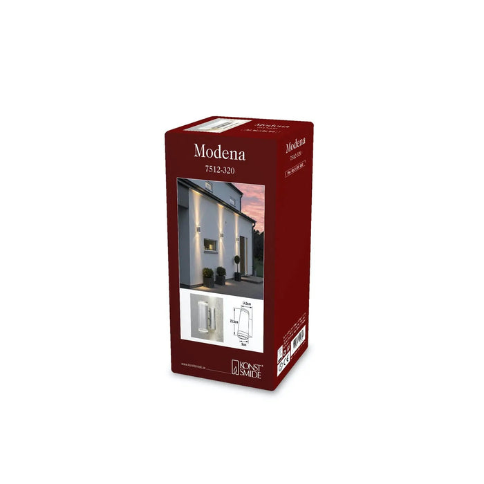 Konstsmide 7512-320 : Modena Double Wall Light Galvanised/Transparent Konstsmide