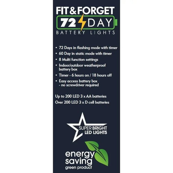 Grade A Warehouse Second - Berry Lights : Battery/Timer : 200 LED : Red Noma