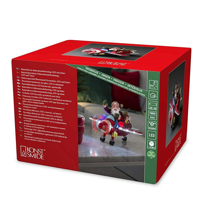 konstsmide christmas aeroplane with santa animated led message propellor battery