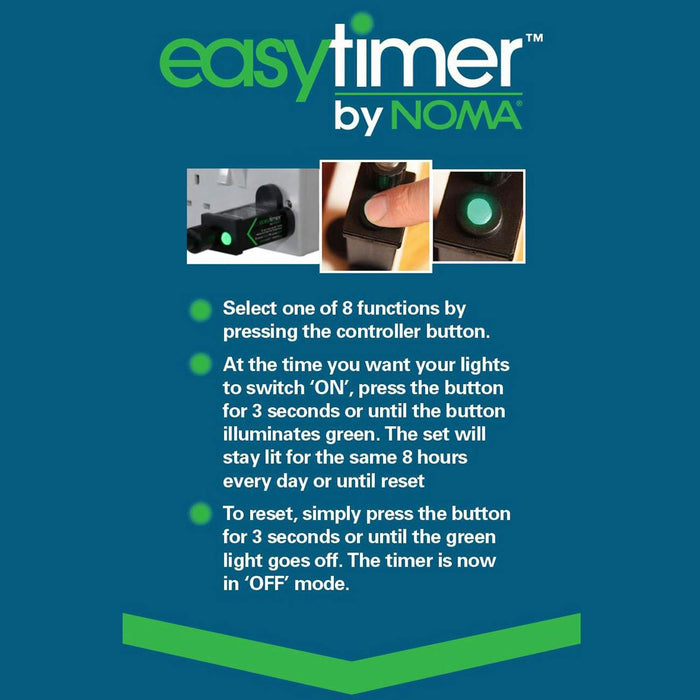 noma 960 led decor christmas tree lights 3cm spacing green cable plugin with timer warm white