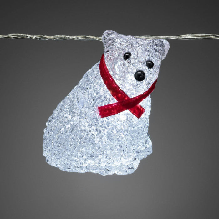 konstsmide polar bear string lights 8 led plug in