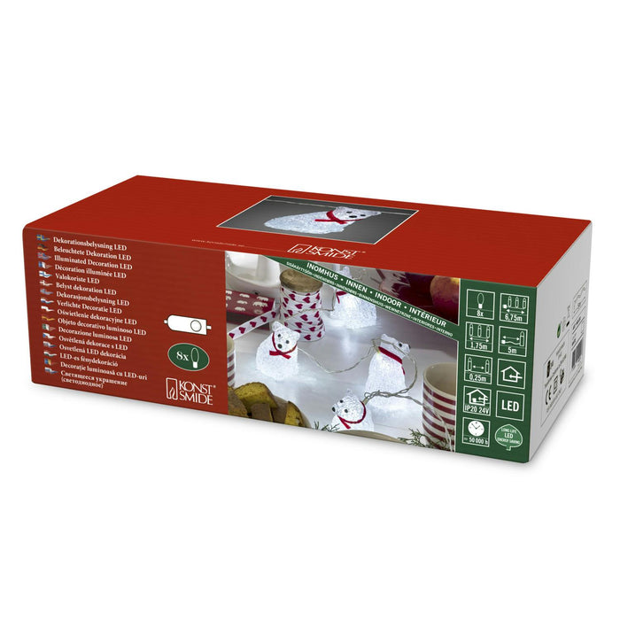 konstsmide polar bear string lights 8 led plug in
