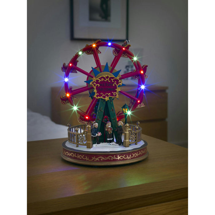 konstsmide animated musical christmas scene mains or battery ferris wheel