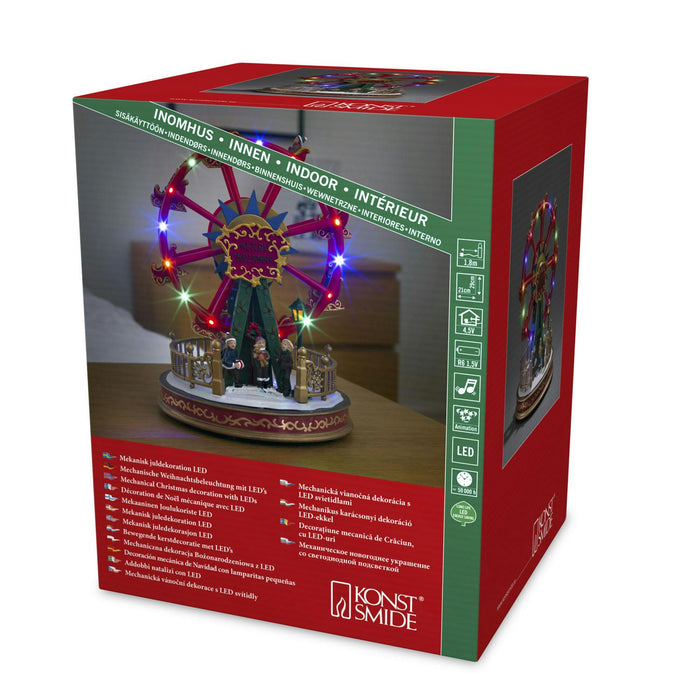 konstsmide animated musical christmas scene mains or battery ferris wheel
