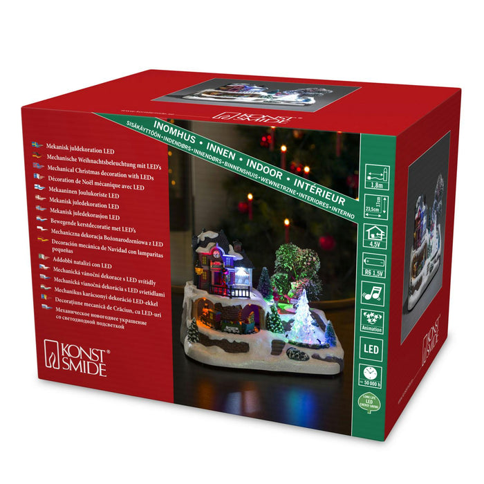 konstsmide animated musical christmas scene mains or battery train station