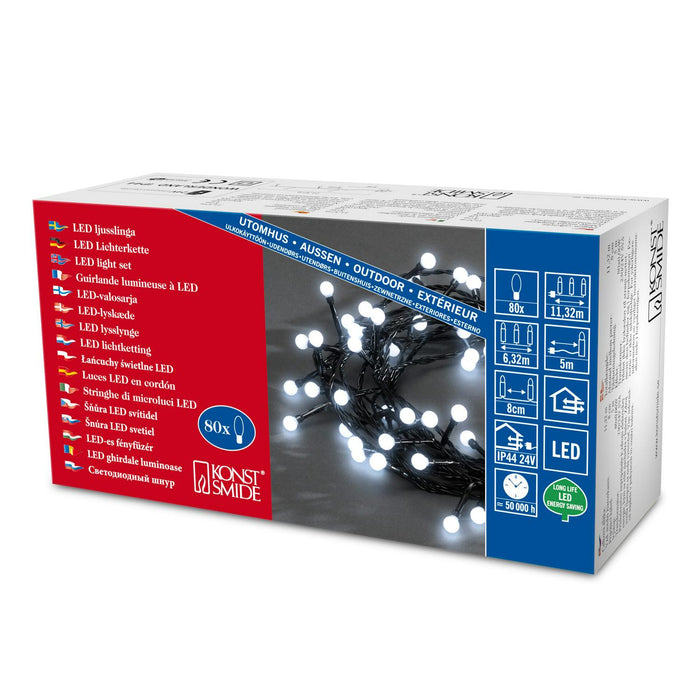 konstsmide berry lights plugin 80 led white
