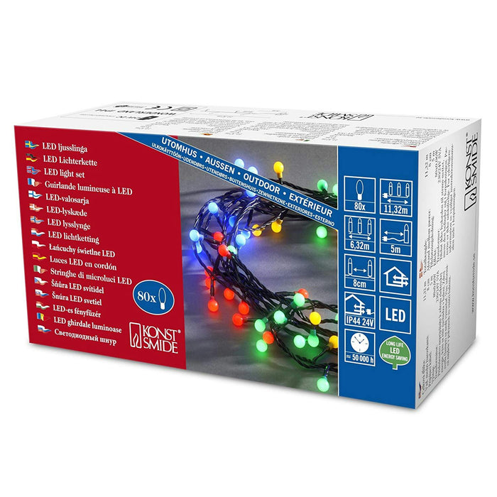 konstsmide berry lights plugin 80 led multicoloured
