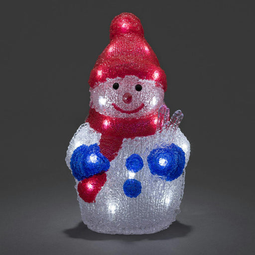 konstsmide 24 led acrylic snowman 31cm batterytimer