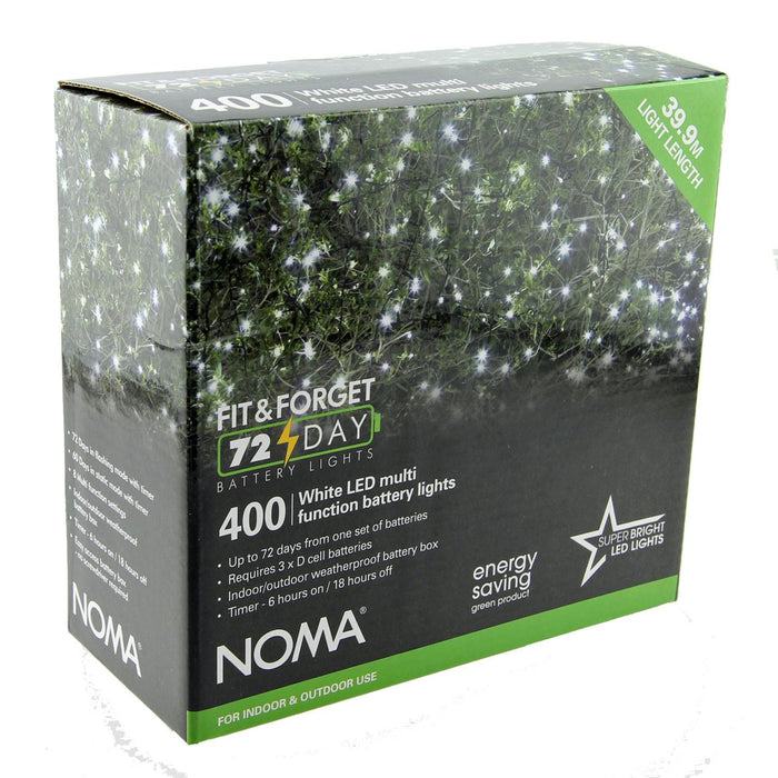 noma fit forget 400 led christmas tree lights batterytimer bright white