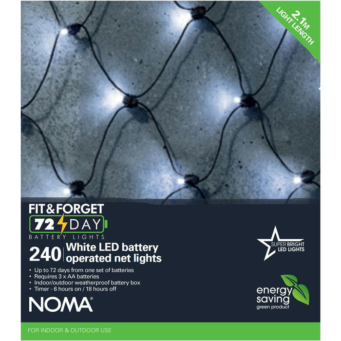 noma net light batterytimer 240 led white