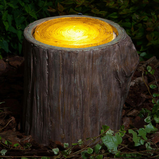 noma garden art solar 365 led garden light woodland decorative tree stump