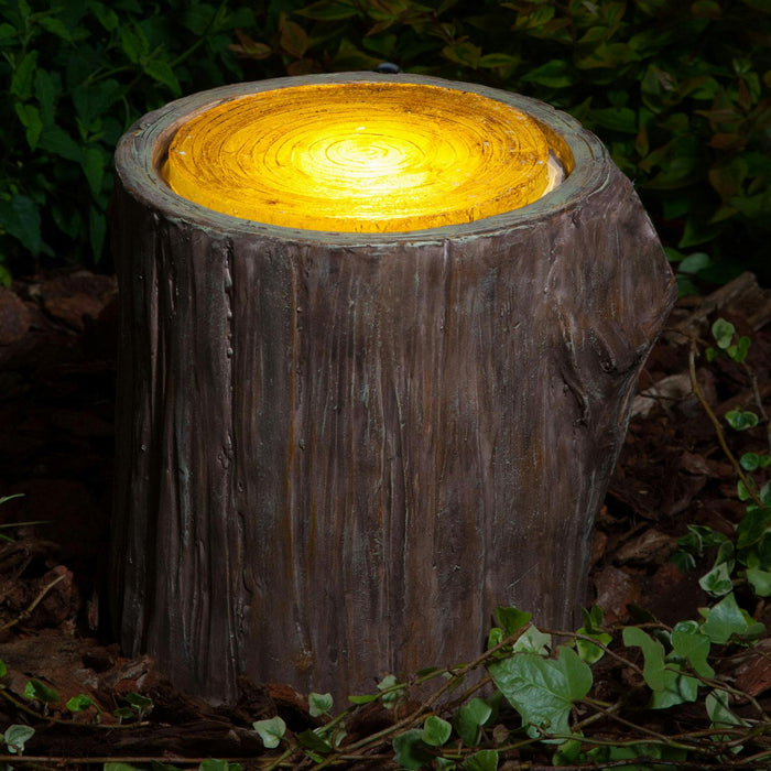 noma garden art solar 365 led garden light woodland decorative tree stump
