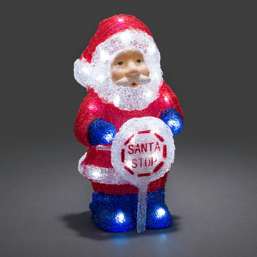 konstsmide 24 led acrylic santa 30cm batterytimer