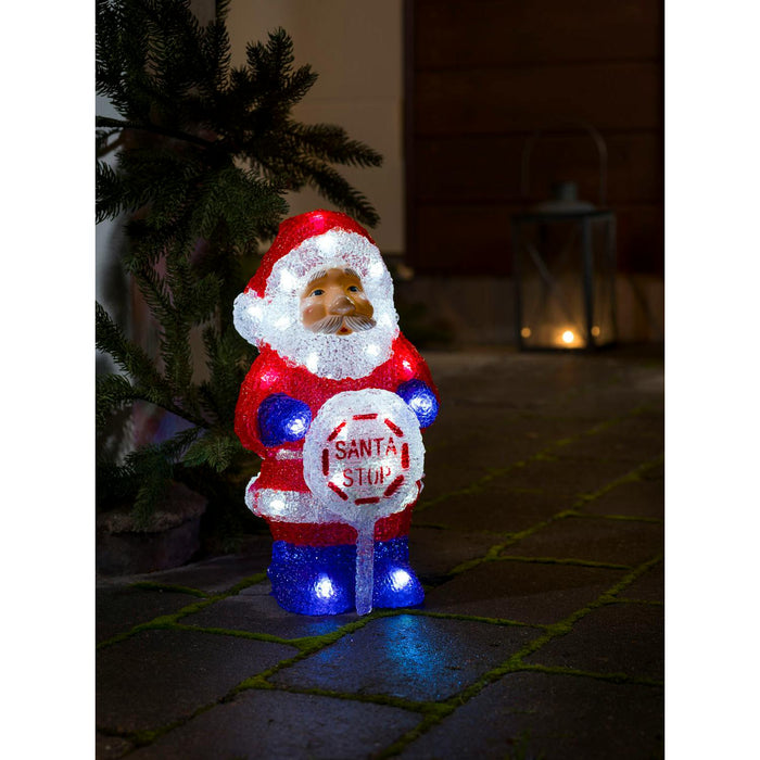 konstsmide 24 led acrylic santa 30cm batterytimer