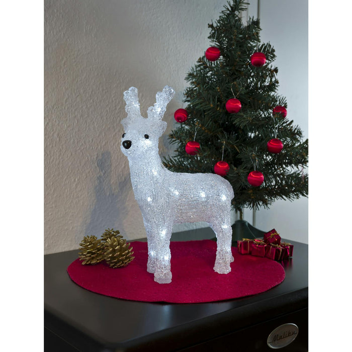 konstsmide 24 led acrylic light up reindeer 32cm battery