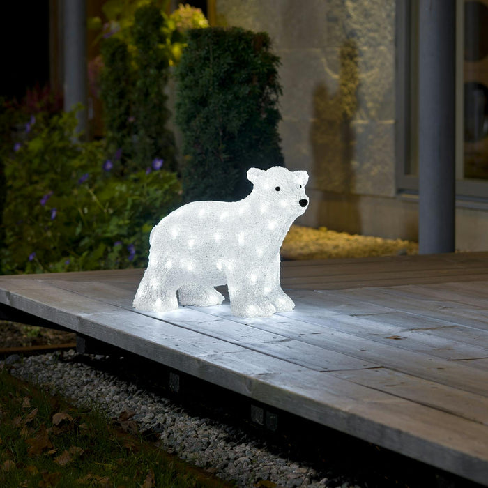konstsmide 64 led standing polar bear cub 41cm plug in