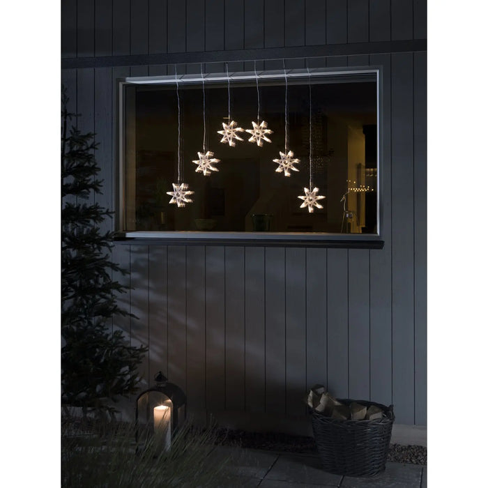 6 Star 48 LED Curtain Light : 90 x 80cm : Plug In : Indoor/Outdoor Konstsmide