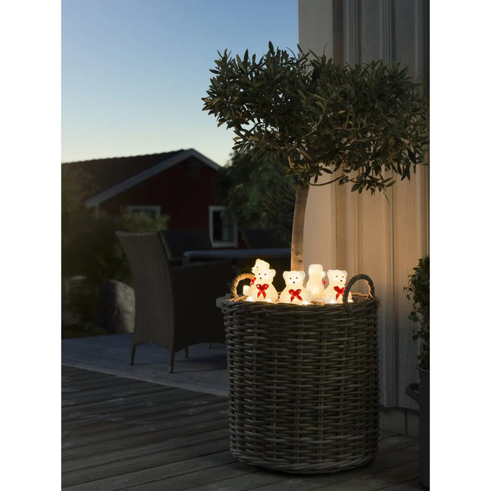 Acrylic Teddies Light String : Set of 5 : Indoor/Outdoor : Plug In : 12cm : 40 LED Konstsmide