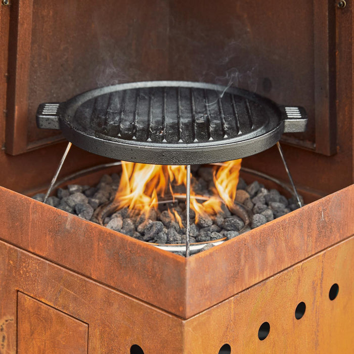 casa mia tempo gas chiminea with cooking griddle