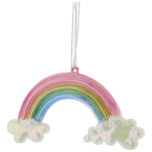 Christmas Tree Bauble : 12cm Rainbow with Clouds Festive Productions