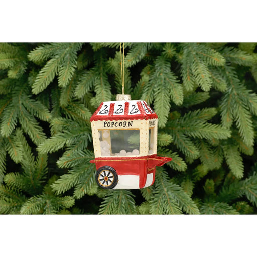 Christmas Tree Glass Bauble : 14cm Popcorn Stand Festive Productions