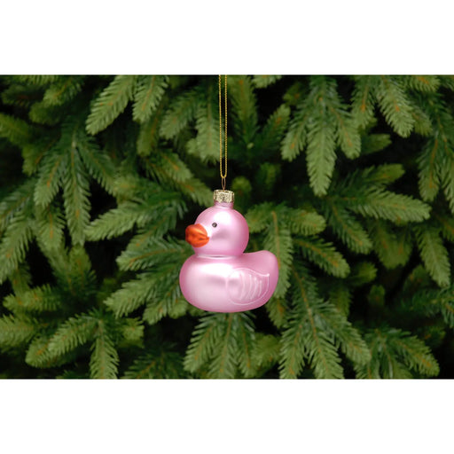 Christmas Tree Glass Bauble : 7cm Pink Duck Festive Productions