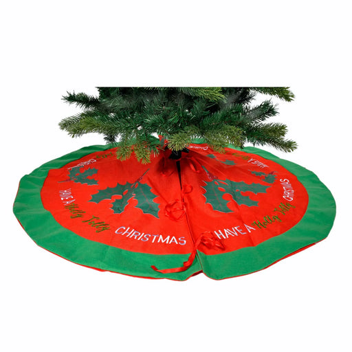 Christmas Tree Skirt : Jolly Holly : 136cm Festive Productions