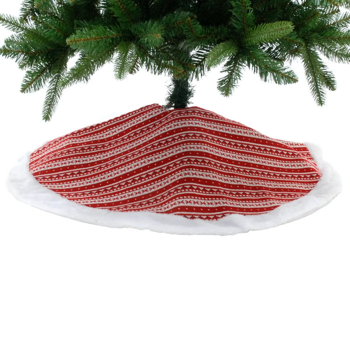 Christmas Tree Skirt : Scandi Red & White : 90cm Festive Productions