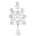Christmas Tree Topper : 16cm : Silver Glitter Star Burst Festive Productions