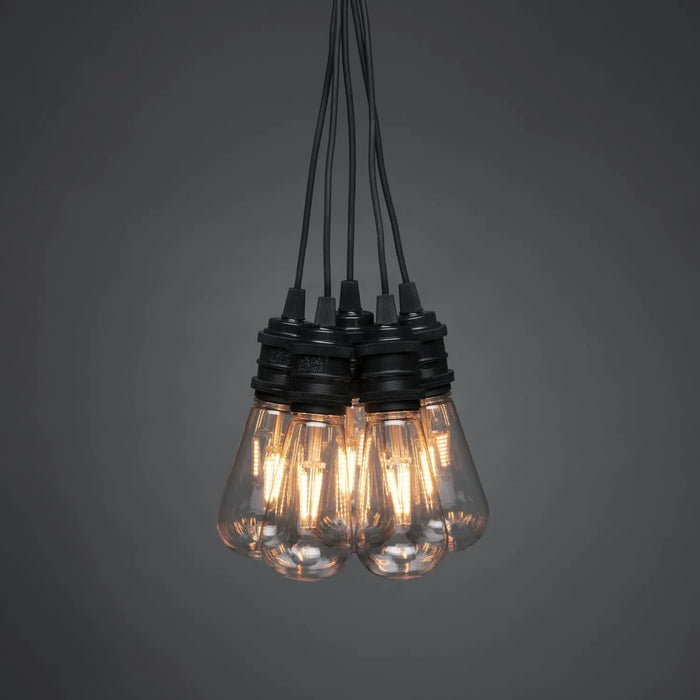 Drop Festoon Lights : 10 Amber LED Replaceable Bulbs : Plug In with Dimmer : 4.5m Konstsmide