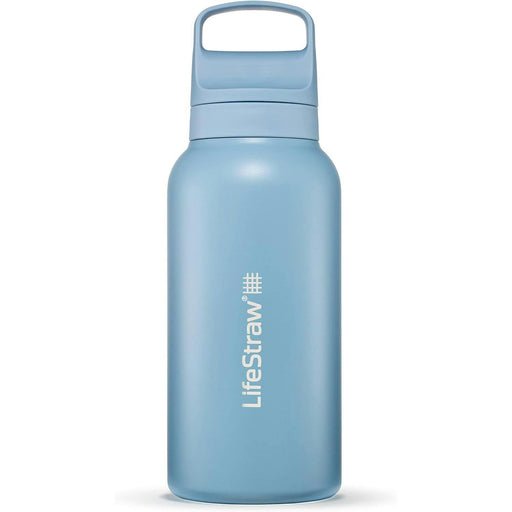 lifestraw go 20 stainless steel water filter bottle 1l icelandic blue