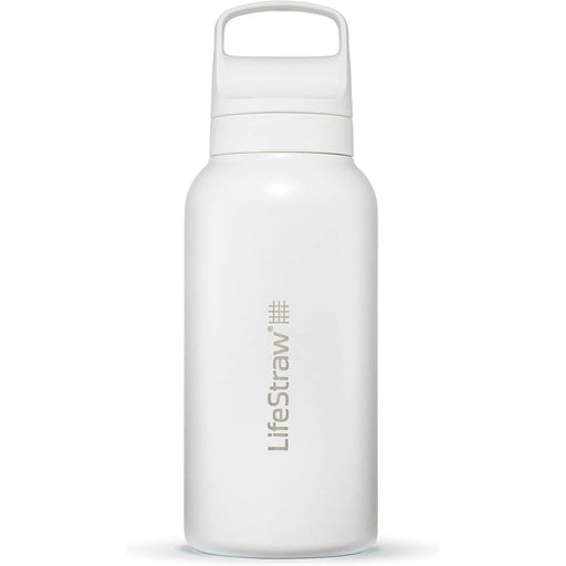 lifestraw go 20 stainless steel water filter bottle 1l white