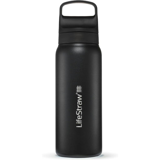 lifestraw go 20 stainless steel water filter bottle 700ml black