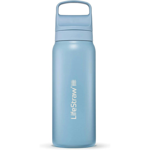 lifestraw go 20 stainless steel water filter bottle 700ml icelandic blue