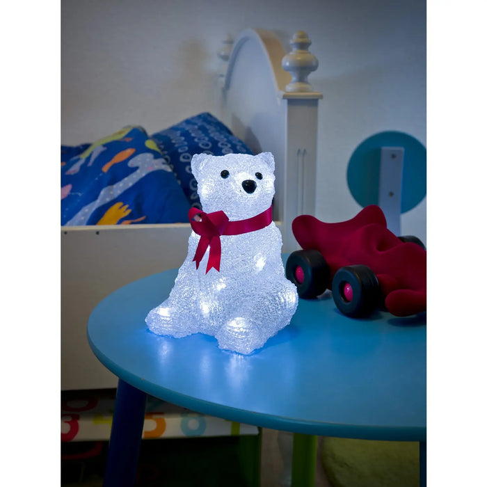 konstsmide 16 led acrylic polar bear 18cm battery