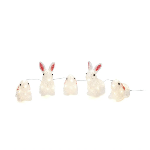 konstsmide acrylic bunny rabbits nest of 5 plug in 14cm 40 led