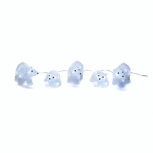 konstsmide acrylic polar bears light string set of 5 indooroutdoor plug in 14cm 40 led