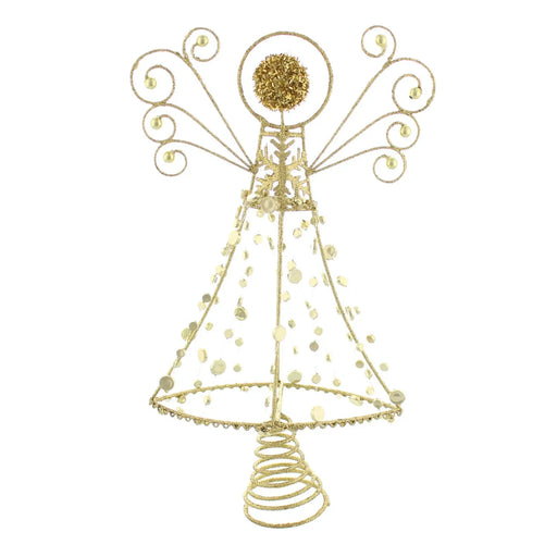 festive productions christmas tree topper 18cm gold glitter abstract angel