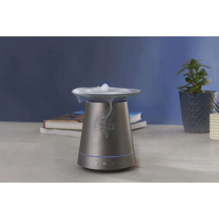 Grade A Warehouse Second - Made By Zen KASUMI Metallic Grey Essential Oil Aroma Diffuser with Cascading Mist : Plug In MADE BY ZEN