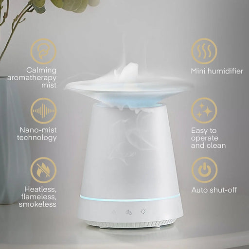 Grade A Warehouse Second - Made By Zen KASUMI WHITE Essential Oil Aroma Diffuser with Cascading Mist : Plug In MADE BY ZEN