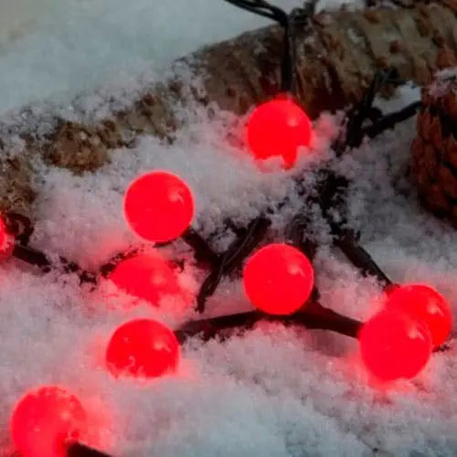 noma multifunction berry lights plugin with timer 100 led red