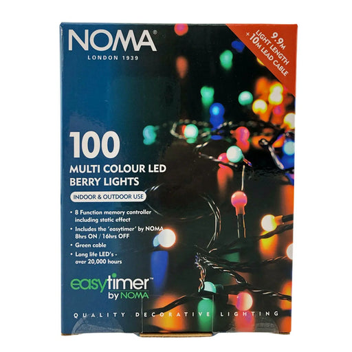 noma 100 led multifunction berry lights plugin timer opulent colours