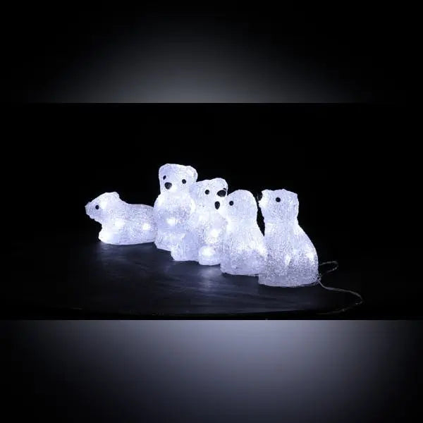 noma 5 acrylic polar bear string lights plug in with timer 40 leds