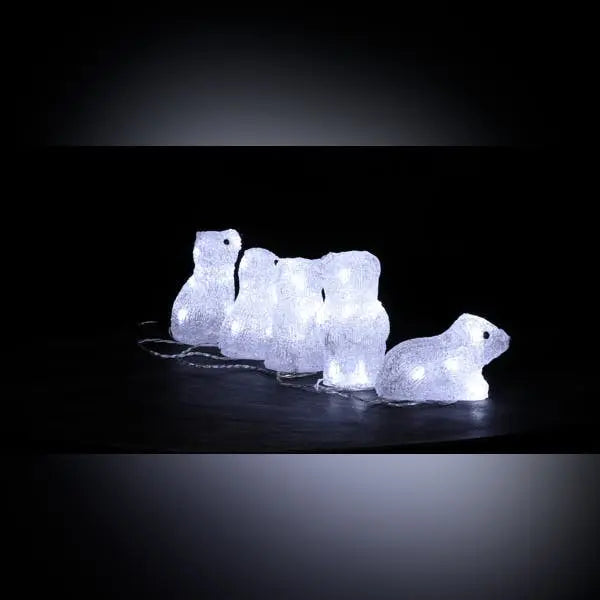 noma 5 acrylic polar bear string lights plug in with timer 40 leds
