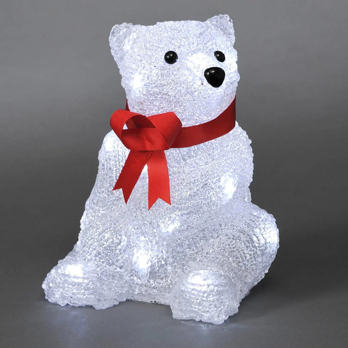 konstsmide 16 led acrylic polar bear 18cm battery