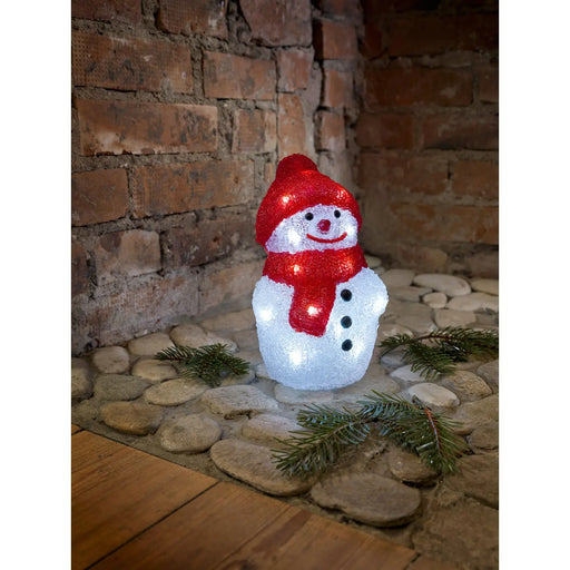 Grade B Warehouse Second - 22cm Acrylic Snowman : 22cm : Battery Konstsmide