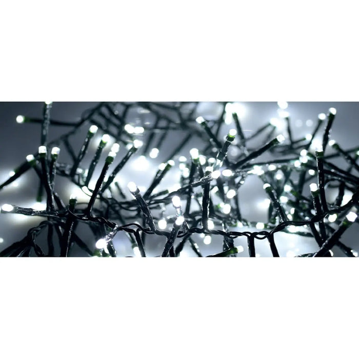 Grade B Warehouse Second - Cluster Lights : Battery : Timer : Green Cable : 360 Bright White LEDs Noma
