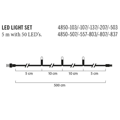 Grade B Warehouse Second - Konstsmide 31V Connectable : 5m Light String : 50 Bright White LEDs : Black Soft Cable Konstsmide