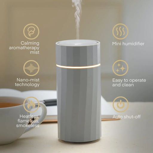 Grade B Warehouse Second - Made By Zen NOMAD GREY USB Rechargeable Portable Essential Oil Aroma Diffuser MADE BY ZEN