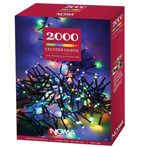 Grade B Warehouse Second - Noma 2000 LED CLUSTER Lights : Multifunction : Plug-in with Timer : Multicoloured Noma